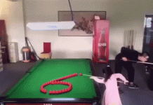 Completing the six on a pool table